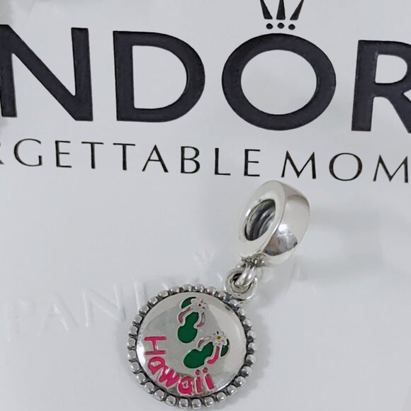 Pandora Hawaii Slippers, Flip Flop Exclusive Dangle Charm with box - Picture 1 of 8